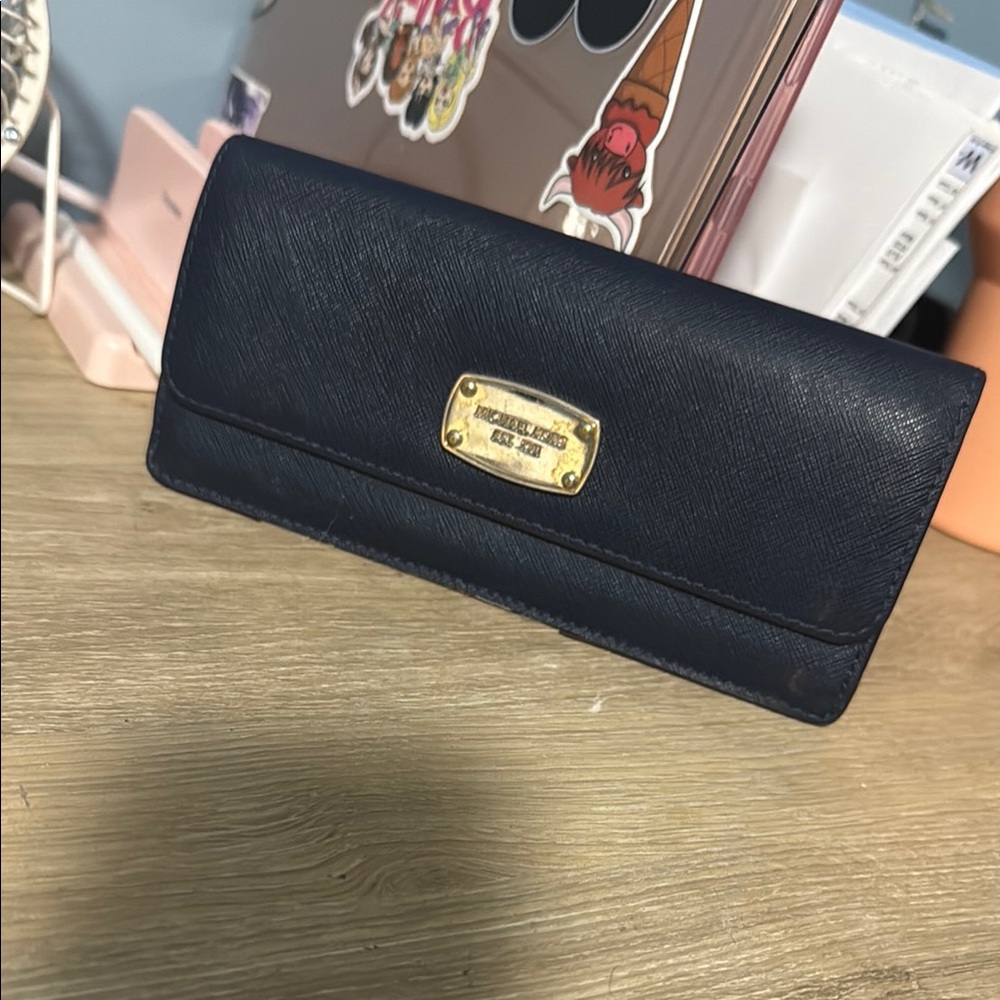 Michael Kors Navy Blue Jet Set Slim Wallet